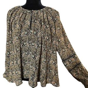 NWT Scotch & Soda Sheer Pasely Boho Long Sleeve Tunic Top Size Small